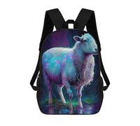 sinyumoney Farm Sheep Oil Paint Children's School Backpack 3D Printed for Kids Travel Rucksacks Book Bags Kids School Bag 17inch