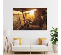 sinyumoney Farmer Inside A Combine Art Work for Home Walls Wall Decor Ready to Hang for Bathroom Toilet Decor Large Canvas Wall Art for Living Room 08x12inch(20x30cm)