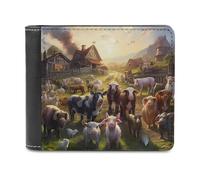 sinyumoney Farming Community 3D Print Clutch Purse Coin Pocket ID RFID Blocking Stylish Banknote Compartments Fashion Slim Wallets 11.7cm*9.5cm