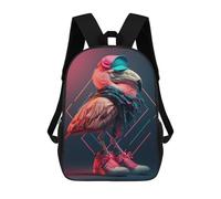 sinyumoney Fashion Flamingo 3D Printed Kids School Bag Rucksacks Children's School Fashion Casual Back Pack High Capacity Travel Book Bags Backpack for Kids 17inch