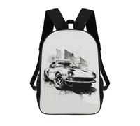 sinyumoney Fast Car Sketch Art School Bags Lightweight Casual Daypack School Backpacks for School/Work/Travel 17inch