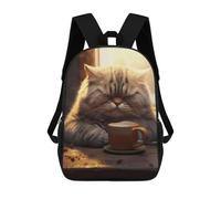 sinyumoney Fat Cat Coffee Animal Pet Backpack School Travel College Rucksack Backpacks for Men, Women & Teenage Boys 17inch