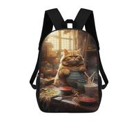 sinyumoney Fat Cat Noodles Ramen Food School Backpack Water Resistant Computer Rucksack for Campus Outdoor Travel Sports 17inch