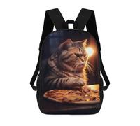 sinyumoney Fat Cat Stealing Pizzs Backpack School Fashion Stationery Backpack Waterproof Casual Daypacks for Boys/Girls/Teenagers 17inch