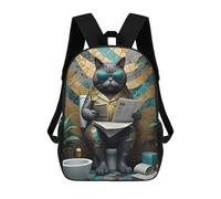 sinyumoney Fat Cat Toilet Backpacks Kids Student Schoolbag,3D Printed Backpacks,Elementary And Middle School Students Backpacks for Boys Girls 17inch
