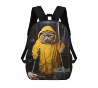 sinyumoney Fat Cat Toilet Bathroom School Backpack School Bags for Girls Boys Backpack with Pocket Fashion School Bag Kids Backpack 17inch