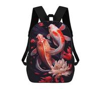 sinyumoney Fat Koi Fish Kids' Backpack 3D Printing School Bag Boys Cool Daypacks Casual Knapsack Fun Back Bag for Kids And Teenager 17inch