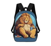 sinyumoney Fat Lion Funny Animal School Bags Water Resistant Travel Backpack Computer Bag for Campus Outdoor Travel Sports 17inch