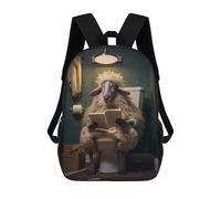 sinyumoney Fat Sheep Toilet Newspaper Backpacks Kids School Backpack School Bag 3D Printed School Bag for Boys Elementary And Middle School Students 17inch