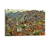 sinyumoney Favela in Brazil Canvas Painting Print Wall Art Decor for Living Room Bedroom Hallway Wall Decoration 24x36inch(60x90cm)
