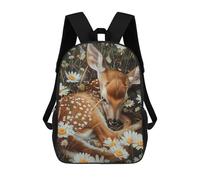 sinyumoney Fawn Among Daisies Backpack School Daypacks Business Backpack Water Resistant Bookbag for Teenage Girls Boys Women Men 17inch
