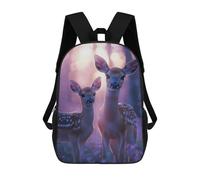 sinyumoney Fawn And Doe in Forest Backpack Kids School Backpack School Bag 3D Printed Fashion School Bag for Boys Elementary And Middle School Student 17inch