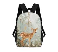 sinyumoney Fawn in Forest Children's Backpack, 3D Printed School Backpack, Backpack for Boys Girls, Adjustable School Bag for Primary School 17inch