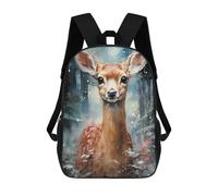 sinyumoney Fawn in Winter Forest Kids Backpack, Kids School Bag 3D Printed School Backpacks for Boys And Teenager School Students 17inch
