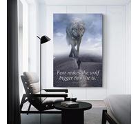 sinyumoney Fear Makes The Wolf Bigger Art Work for Home Walls for Rustic Bath Decor Canvas Art 16x24inch(40x60cm)