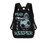 sinyumoney Fear The Keeper Goalie School Bags Large Water Resistant Laptop Backpack for Campus Outdoor Travel Sports 17inch