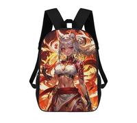 sinyumoney Female Kitsune Brawler Children's Backpacks 17inch School Backpack 3D Printed Bag Bookbag for Kids Travel Rucksacks Boy Girl Book Bags Kids School Bag