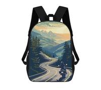 sinyumoney Female Motorcycle Mountain Backpacks Kids School Backpack School Bag 3D Printed School Bag for Boys Elementary And Middle School Students 17inch