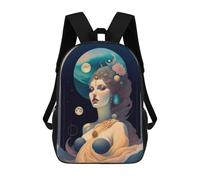 sinyumoney Female Woman Floral Children's School Backpack 3D Printed for Kids Travel Rucksacks Book Bags Kids School Bag 17inch