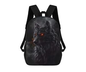 sinyumoney Fenrir - Black Wolf with Glowing Eyes Children's 17 Inch School Backpack 3D Printed Casual Daypacks for Kids Travel Rucksacks Book Bags Kids School Bag