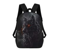 sinyumoney Fenrir - Black Wolf with Glowing Eyes School Bags Work Laptop Backpack Rucksack Bag- Perfect for Travel, Work And Daily Use 17inch