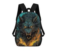 sinyumoney Fenrir Wolf Norse Myth Backpacks Kids School Backpack School Bag 3D Printed School Bag for Boys Elementary And Middle School Students 17inch