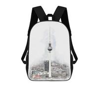 sinyumoney Fernsehturm Tower Berlin Backpack School Bag School Secondary High School College Backpack Travel for Boys/Girls/Teenagers 17inch