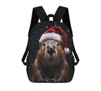 sinyumoney Festive Beaver Christmas Rucksack Daypacks Business Backpack Water Resistant Bookbag for Men/Women 17inch