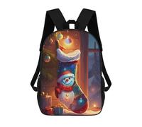 sinyumoney Festive Christmas Stocking Snowman Backpack School Business Durable Laptop Bag for Teenage Girls Boys Women Men 17inch