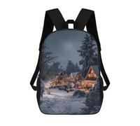 sinyumoney Festive Cozy Winter Cabin Backpack School Bag Lightweight Airport College Students Back Pack for Men, Women & Teenage Boys 17inch