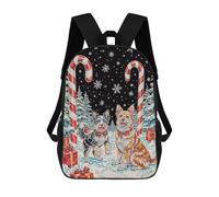 sinyumoney Festive Dogs in Winter Wonderland School Backpack Daypacks Business Backpack Water Resistant Bookbag for Campus Outdoor Travel Sports 17inch