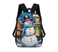 sinyumoney Festive Snowman Winter Backpacks Kids Student Schoolbag,3D Printed Backpacks,Elementary And Middle School Students Backpacks for Boys Girls 17inch