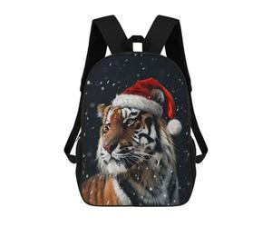 sinyumoney Festive Tiger Christmas Backpack School Bag Secondary Causal Travel High School Bags - Perfect for Travel, Work And Daily Use 17inch