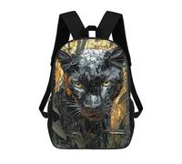 sinyumoney Fierce Black Panther in Golden Mosaic Art Rucksack Computer Rucksack for School/Work/Travel for Teenage Girls Boys Women Men 17inch