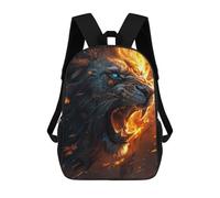 sinyumoney Fierce Lion of Fire Backpack School Secondary Causal Travel High School Bags for Boys/Girls/Teenagers 17inch