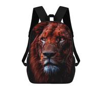 sinyumoney Fierce Lion Portrait Backpacks Kids School Backpack School Bag 3D Printed School Bag for Boys Elementary And Middle School Students 17inch