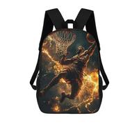 sinyumoney Fiery Basketball Dunk Rucksack Lightweight Schoolbag Dayback Bookbag College for Girl, Teen Girls 17inch