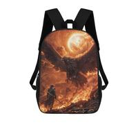 sinyumoney Fiery Battle with Phoenix Backpacks 3D Printed 17inch Kids School Backpack Outdoor Casual Daypack Casual Travel Bags for Middle School Students