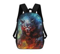 sinyumoney Fiery Beast Artwork School Bags School Secondary High School College Backpack Travel for Boys/Girls/Teenagers 17inch