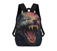 sinyumoney Fiery Beast Portrait Backpack 3D Print Kids Bag Elementary Students Daypack Lightweight School Bag for Children Girls Boys Nursery Lunch Pack 17inch
