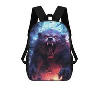 sinyumoney Fiery Beast Roar -1 Backpack for School 3D Printed Boys Girls School BagChildren Bookbag Travel Rucksack 17inch