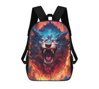 sinyumoney Fiery Beast Roar Backpacks Kids School Backpack School Bag 3D Printed School Bag for Boys Elementary And Middle School Students 17inch