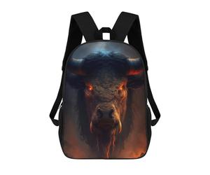 sinyumoney Fiery Bull Portrait Backpack School Lightweight Schoolbag Dayback Bookbag College for Men, Women & Teenage Boys 17inch