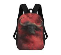 sinyumoney Fiery Bull Red Smoke Artwork Backpack School Bag Lightweight Casual Daypack School Backpacks for Teenage Girls Boys Women Men 17inch