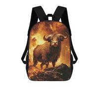 sinyumoney Fiery Bull School Backpack Lightweight Airport College Students Back Pack for Teenage Girls Boys Women Men 17inch