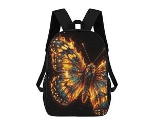 sinyumoney Fiery Butterfly Digital Art Backpack School High Secondary School Bags Casual Backpack for Men, Women & Teenage Boys 17inch