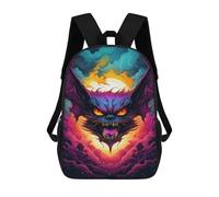 sinyumoney Fiery Demon Artwork -1 Children's Backpacks 17inch School Backpack 3D Printed Bag Bookbag for Kids Travel Rucksacks Boy Girl Book Bags Kids School Bag