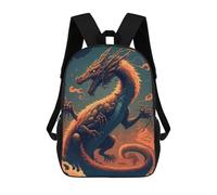 sinyumoney Fiery Dragon Artwork -1 Children's Backpacks School Backpack 3D Printed Backpack for Kids Travel Rucksacks Book Bags Kids School Bag 17inch