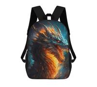 sinyumoney Fiery Dragon Artwork-4 Backpack School Backpack Kids School Bag Large Capacity Kids Backpack for School Rucksack 3D Book Bag Gifts for Kids 17inch