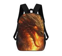 sinyumoney Fiery Dragon Artwork -5 Children's School Backpack Fashion Casual Children's Backpacks 3D Printed School Bags Boy Large Backpack 17inch